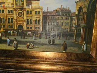 Cuadro antiguo marco dorado