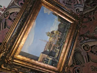 Cuadro antiguo marco dorado