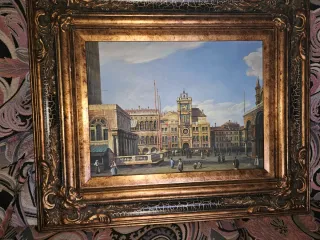 Cuadro antiguo marco dorado