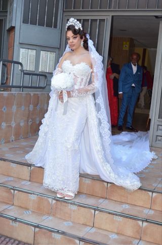 Vestido novia gitana con todos los complementos