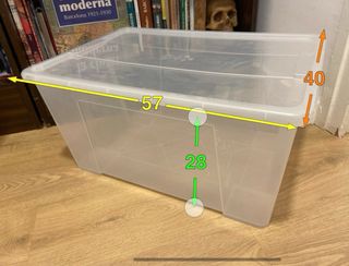 Caja de plástico transparente 57x28x40 cm