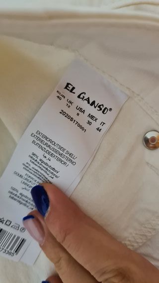 Pantalón blanco EL GANSO – Slim Fit – Talla 40 (L)