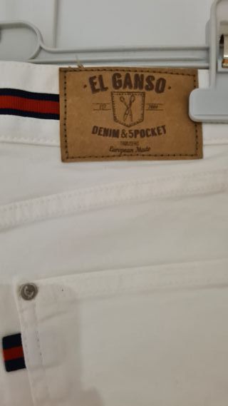 Pantalón blanco EL GANSO – Slim Fit – Talla 40 (L)
