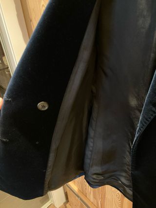 Blazer Terciopelo Zara Negro Doble Botonadura