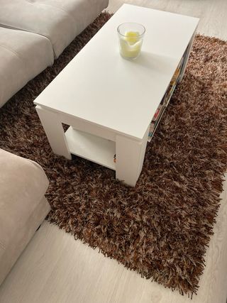 Alfombra Shaggy Beige y Marrón