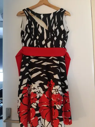 Vestido estampado floral y cebra