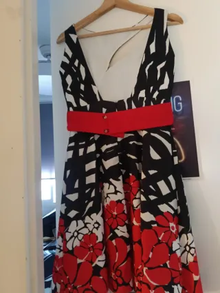 Vestido estampado floral y cebra