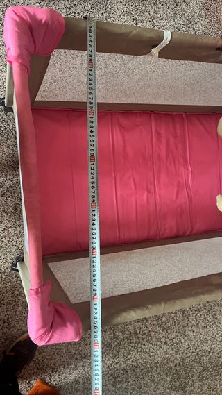 Cuna infantil plegable rosa