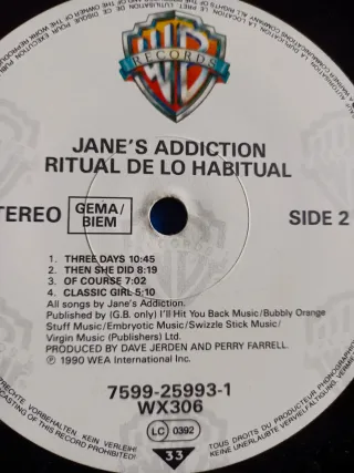 Jane's Addiction Ritual de lo Habitual