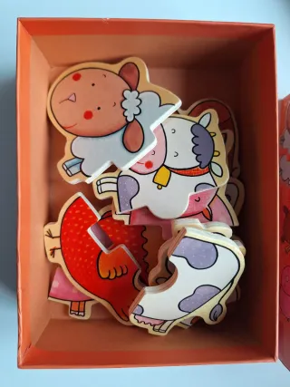 6 Puzzles 2 Piezas Bebé de animales