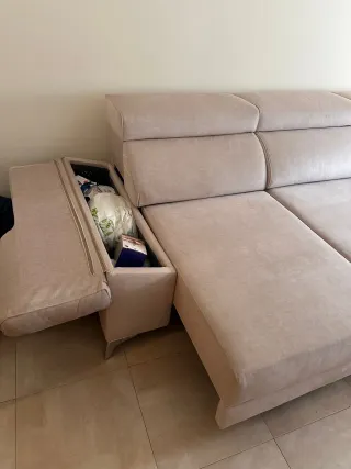 Sofá modular beige 3 plazas extensible