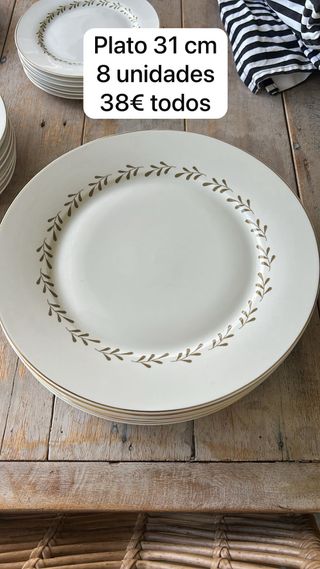 8 Bajoplatos Porcelana 31cm