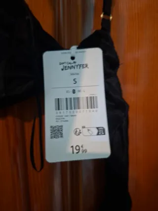 Top Negro Tirantes Satén Talla S