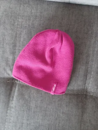 Gorro de lana rosa para niña 2 colores reversible