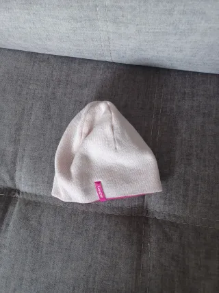 Gorro de lana rosa para niña 2 colores reversible