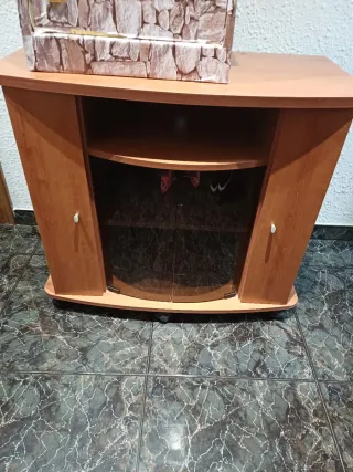 Mueble TV Madera y Cristal