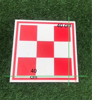 Cartel plástico rojo y blanco