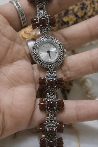 Reloj Plata 925 Mujer Ágata Roja