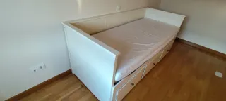 Diván Ikea Hemnes Blanco con Cajones