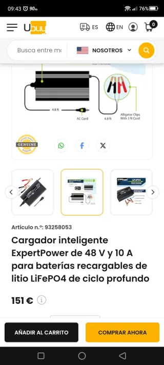 Cargador Batería Patinete Eléctrico Ohrija