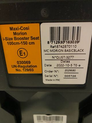 Maxi-Cosi Silla i-Size Negra