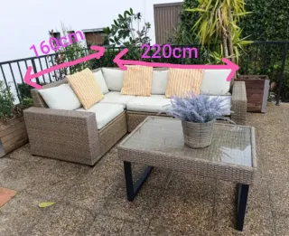 Conjunto Sofá y Mesa Exterior