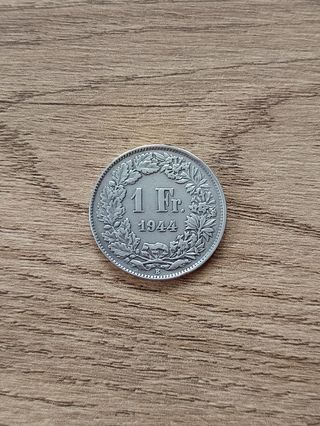 1 Franco Suiza 1944 PLATA