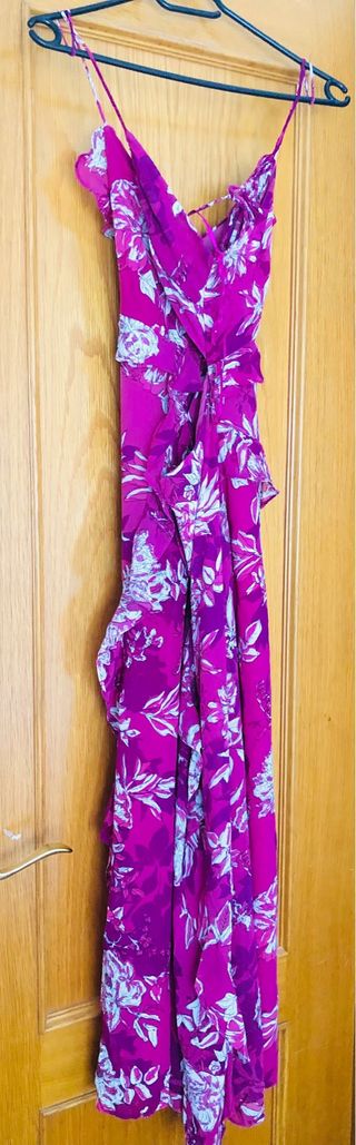 Vestido Zara floral rosa y morado