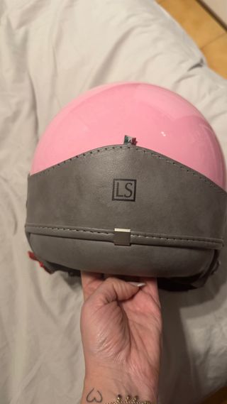 Casco Moto Scooter Rosa y Gris