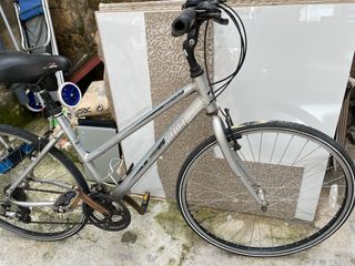 Bicicleta de paseo plateada