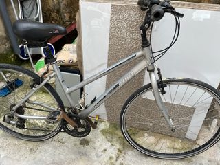 Bicicleta de paseo plateada