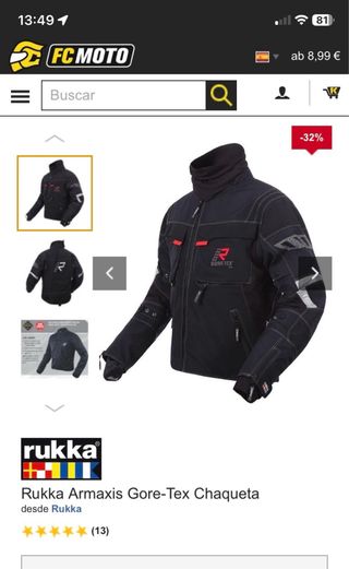 Chaqueta Rukka Gore-Tex Pro Laminada Negra tall 52