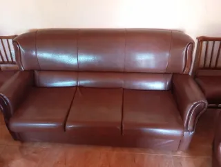 Sofá y 2 sillones skay marrón