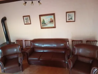 Sofá y 2 sillones skay marrón