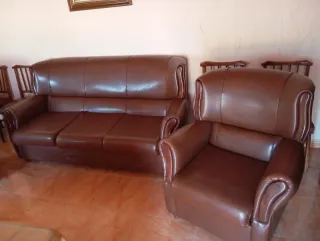 Sofá y 2 sillones skay marrón