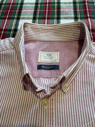 Camisa EW Rayas Rojas Talla 5 XL Regular Fit