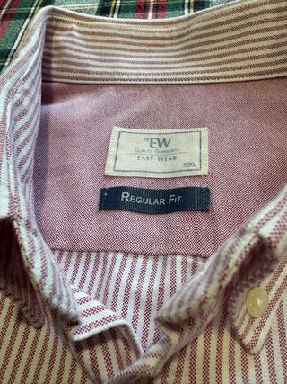 Camisa EW Rayas Rojas Talla 5 XL Regular Fit