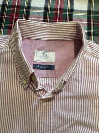 Camisa EW Rayas Rojas Talla 5 XL Regular Fit
