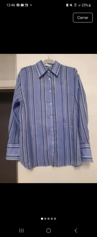 Camisa Mango Rayas Azul y Blanco