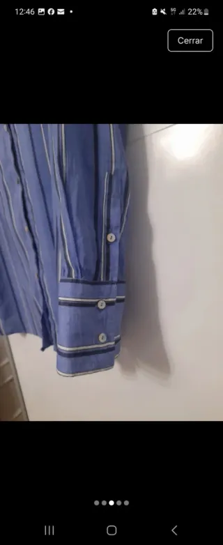 Camisa Mango Rayas Azul y Blanco