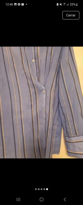 Camisa Mango Rayas Azul y Blanco