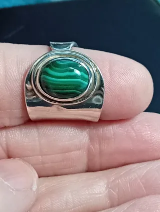 Anillo Plata Ley Malaquita