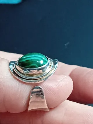 Anillo Plata Ley Malaquita