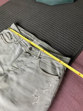 Bermuda vaquera kaki desgastada chico