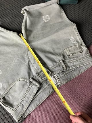 Bermuda vaquera kaki desgastada chico