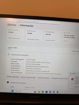 Portátil Samsung 8GB RAM Gris