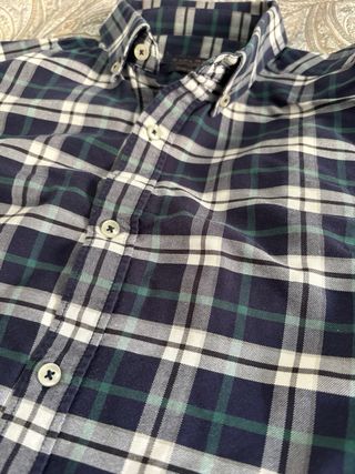 Camisa de cuadros Zara azul y blanca