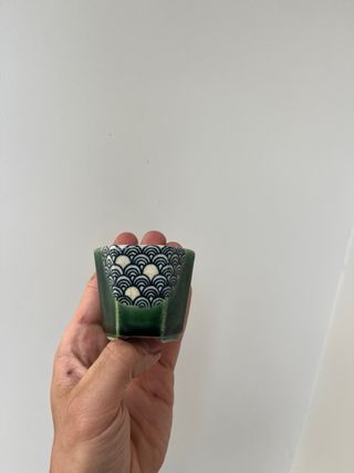 Maceta cerámica bonsai diseño olas