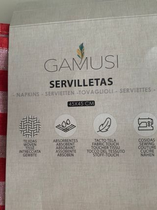 Set 6 Tovaglioli Rossi a Quadri Gamusi 45x45