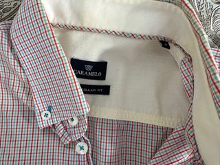 Camisa de vestir Caramelo rosa y blanca